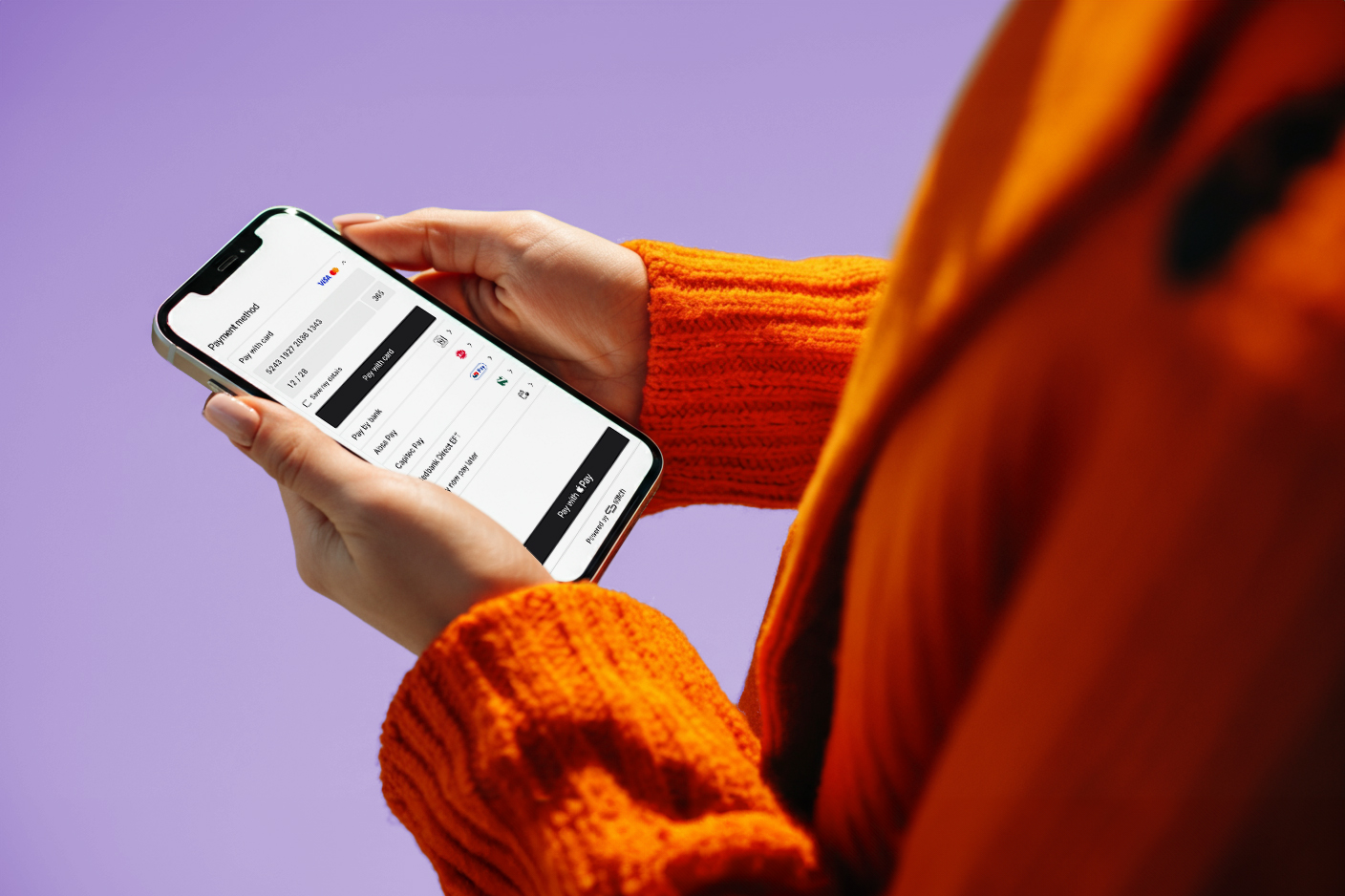 Woman shopping on mobile phone